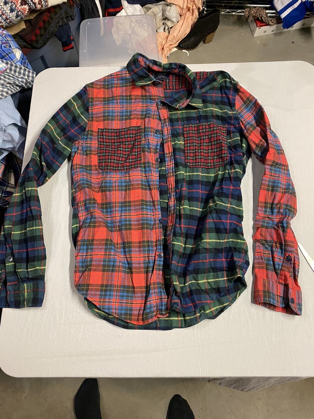 J Crew Flannel Shirt Mens Size M Plaid Button Up Long Sleeve